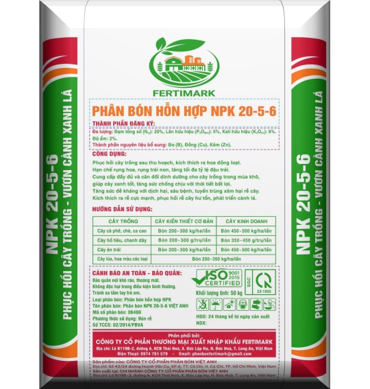 Phân bón Fertimark NPK 20-5-6