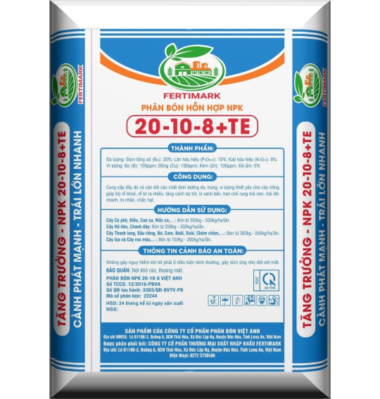 Phân bón Fertimark NPK 20-10-8+TE