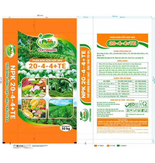 Phân bón Fertimark NPK 20-4-4+TE